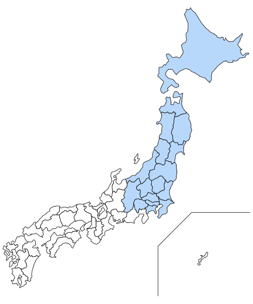 NTT東日本の地図