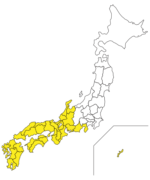 NTT西日本の地図